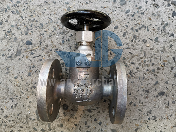 JIS F 7410 SCS16 Stainless Steel Meneng mudhun Priksa Angle Valves