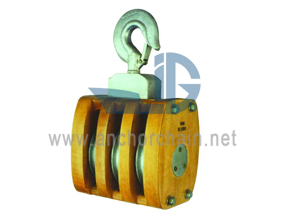 JIS F3426 Ships Innernal-bound kayu blok Triple karo Hook