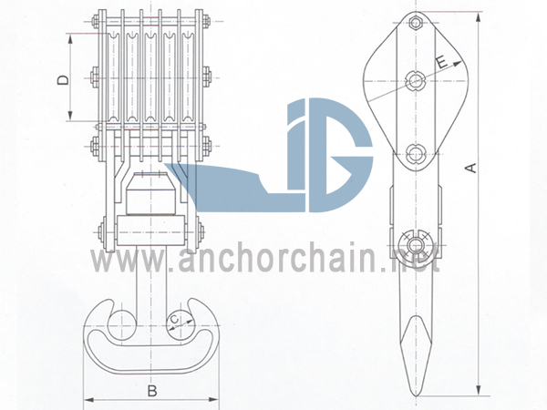 ZHC Series 5 Sheave Wire Rope Block Kanggo Ship Twin pancing